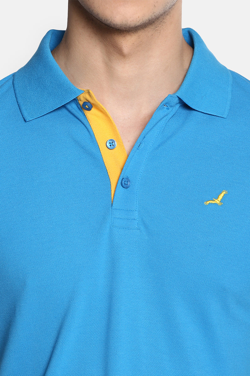 Men's Polo Collar T-Shirt - Dresden Blue