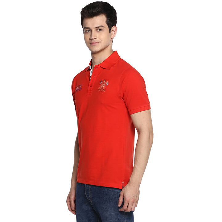 Men's Polo Collar T-Shirt - Fiery Red