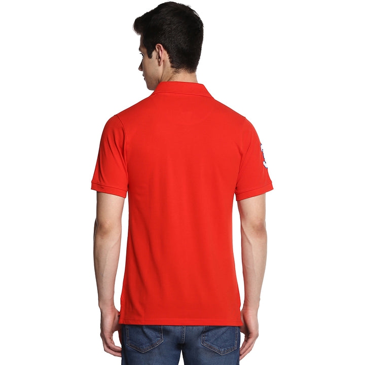Men's Polo Collar T-Shirt - Fiery Red