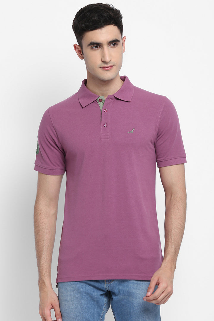 Men's Polo Collar T-Shirt - Purple Gumdrop