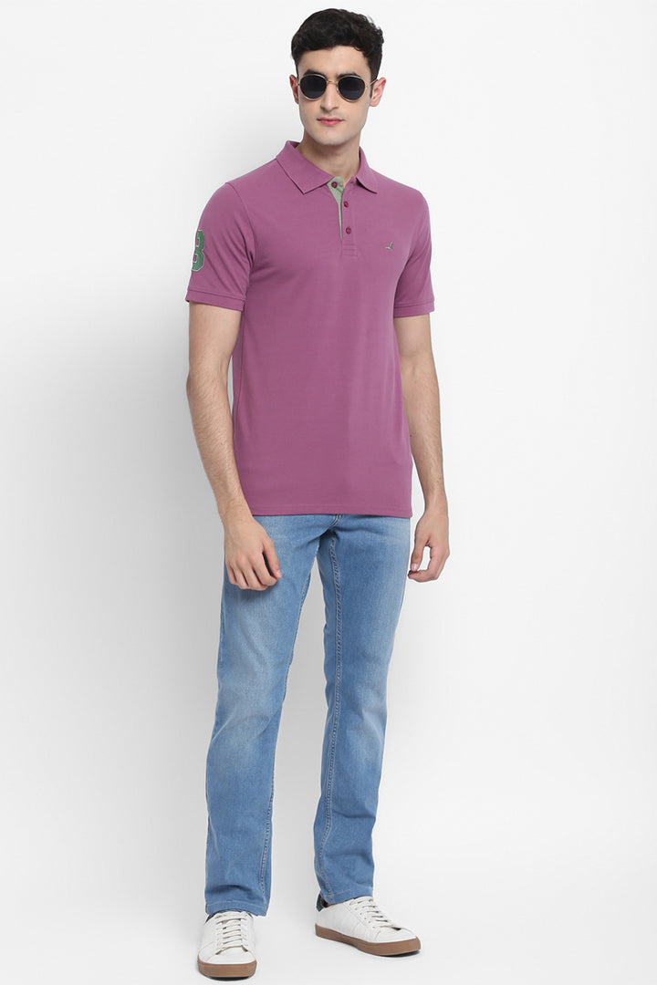 Men's Polo Collar T-Shirt - Purple Gumdrop