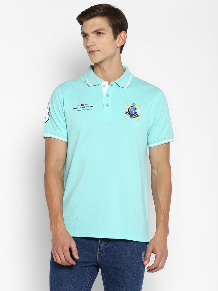 Men's Polo Half Sleeves T-Shirt - Aqua Splash