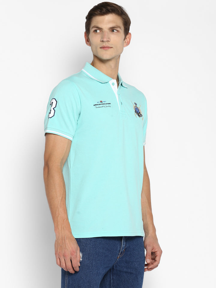 Men's Polo Half Sleeves T-Shirt - Aqua Splash