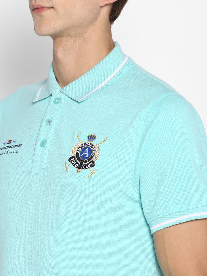 Men's Polo Half Sleeves T-Shirt - Aqua Splash