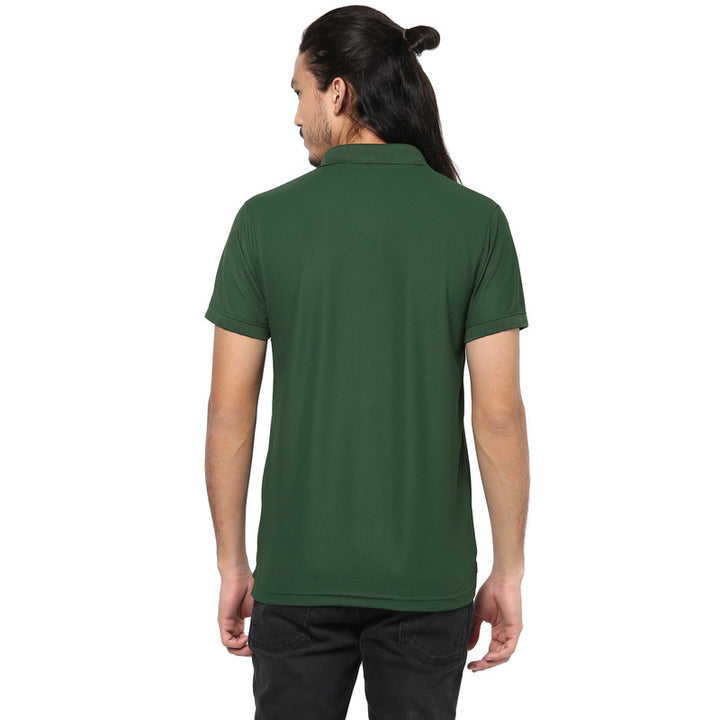 Men's Polo Collar T-Shirt - Dark Green
