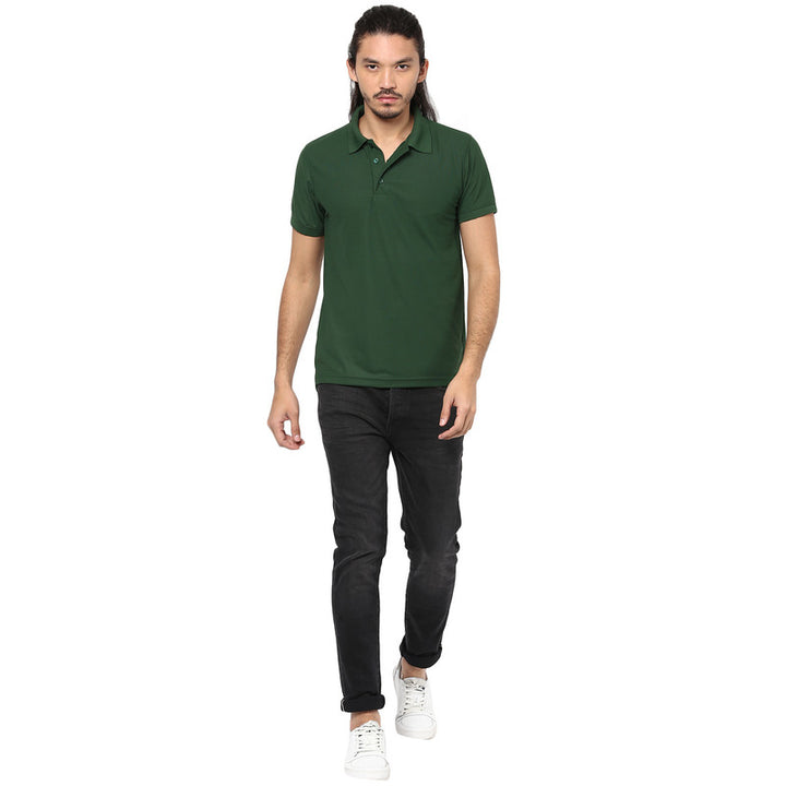 Men's Polo Collar T-Shirt - Dark Green