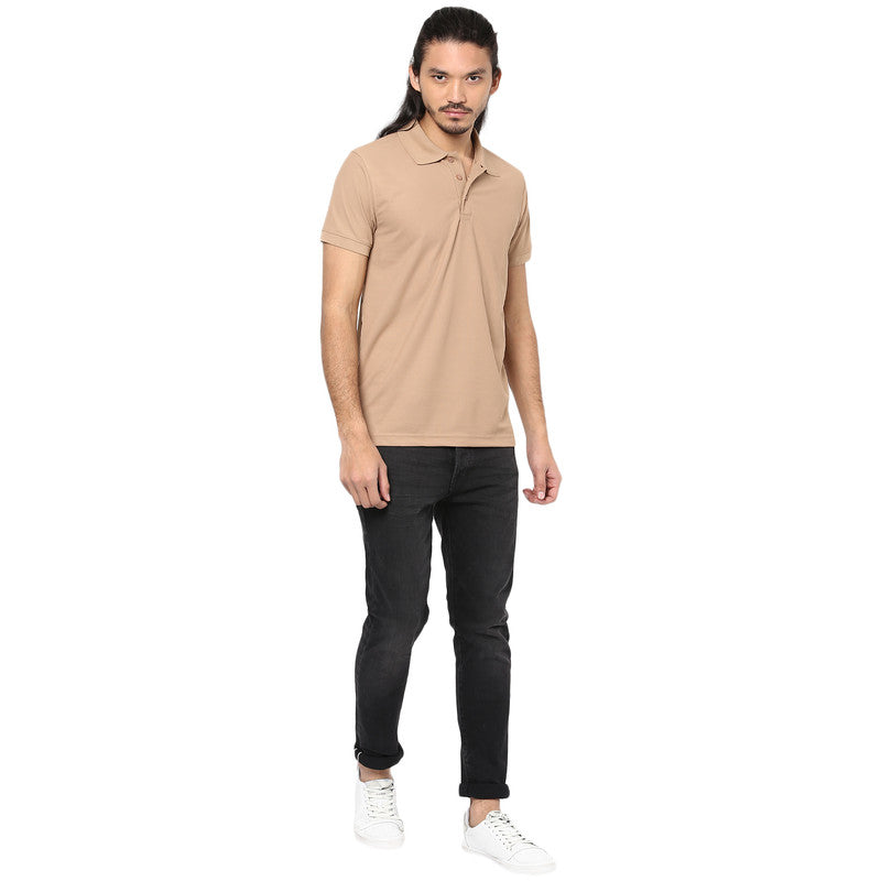 Men's Polo Collar T-Shirt - Coffee