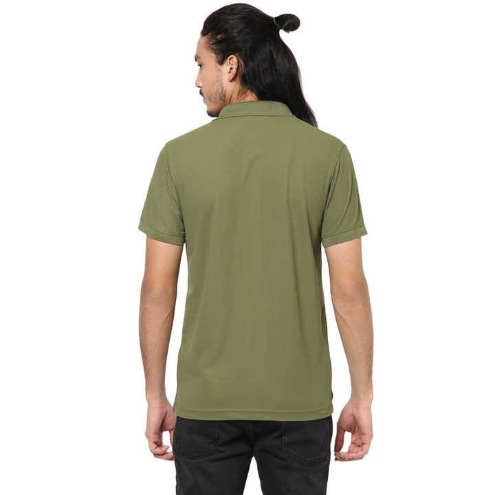 Men's Polo Collar T-Shirt - Moss Green