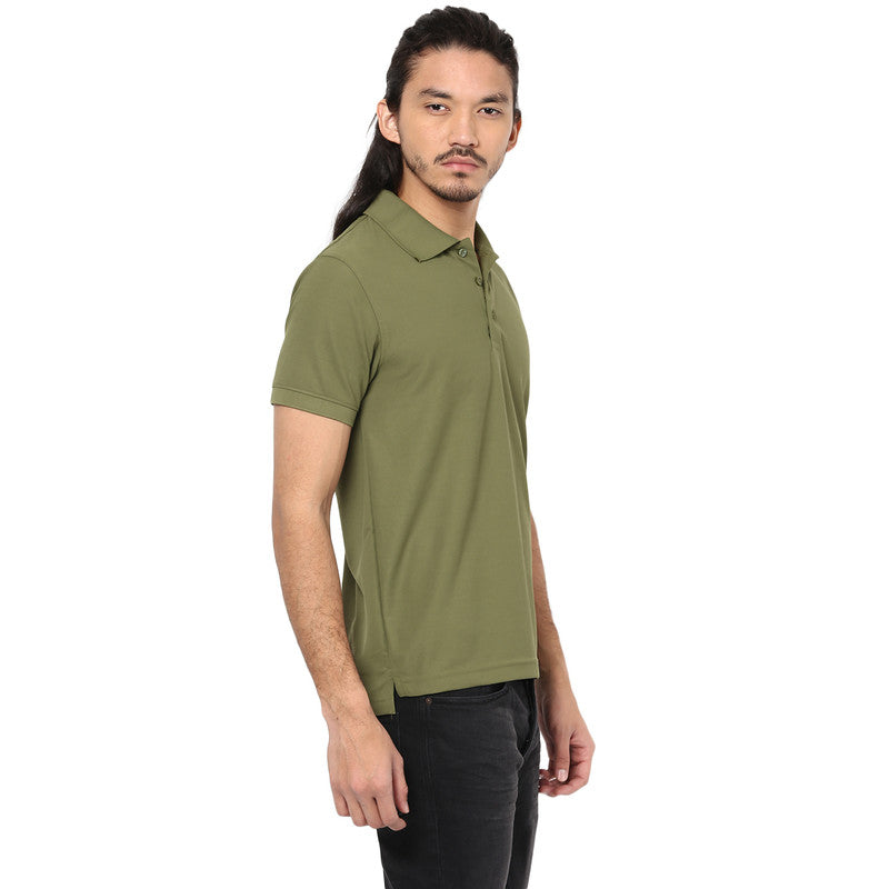 Men's Polo Collar T-Shirt - Moss Green