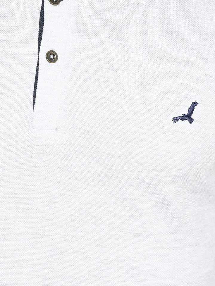 Men's Henley Full Sleeves T-Shirt - Ecru Melange