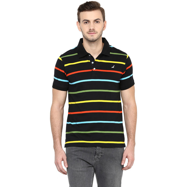 Men's Polo Collar T-Shirt - Black