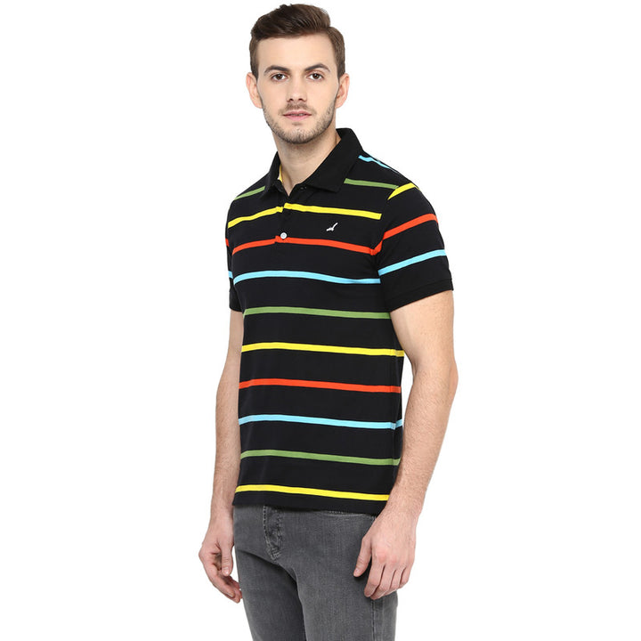 Men's Polo Collar T-Shirt - Black