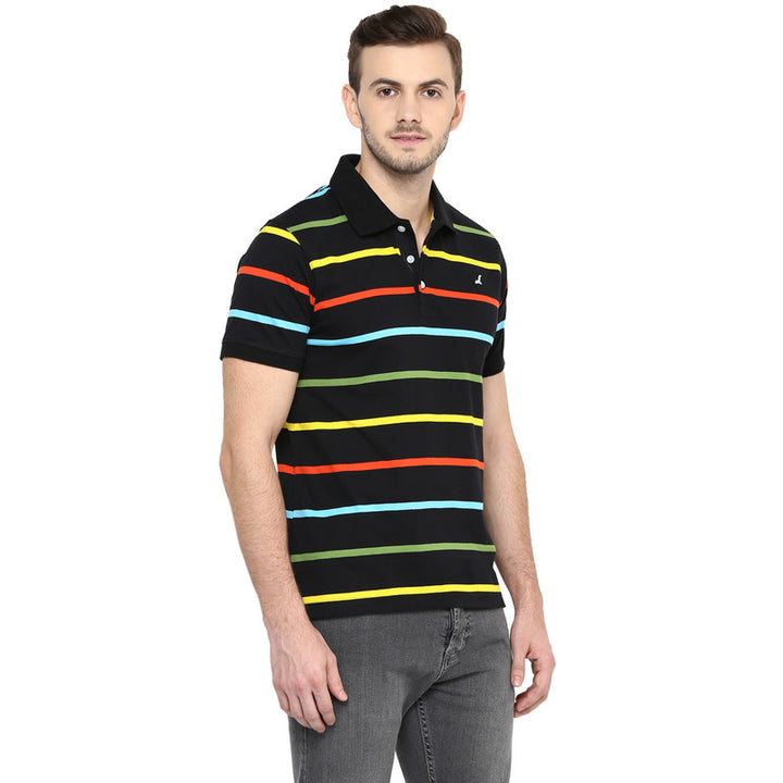 Men's Polo Collar T-Shirt - Black