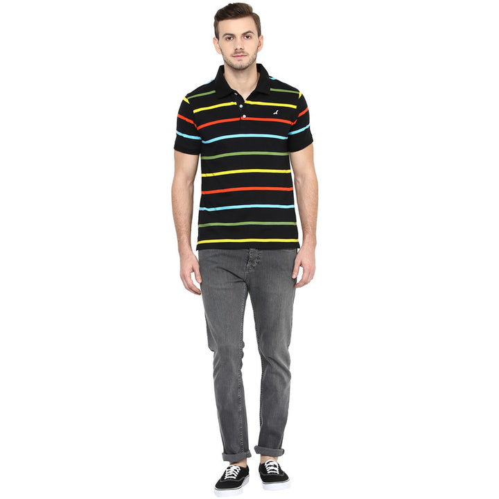 Men's Polo Collar T-Shirt - Black