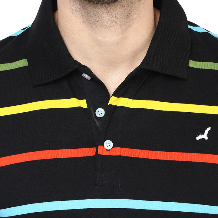 Men's Polo Collar T-Shirt - Black