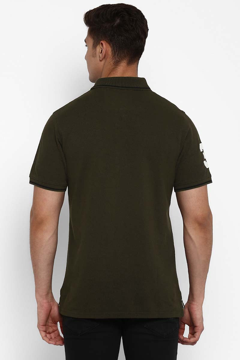 Polo Half Sleeves T-Shirt For Men - Olive
