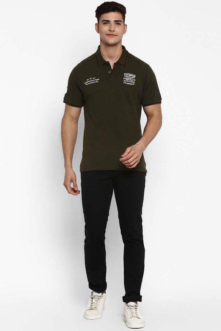 Polo Half Sleeves T-Shirt For Men - Olive