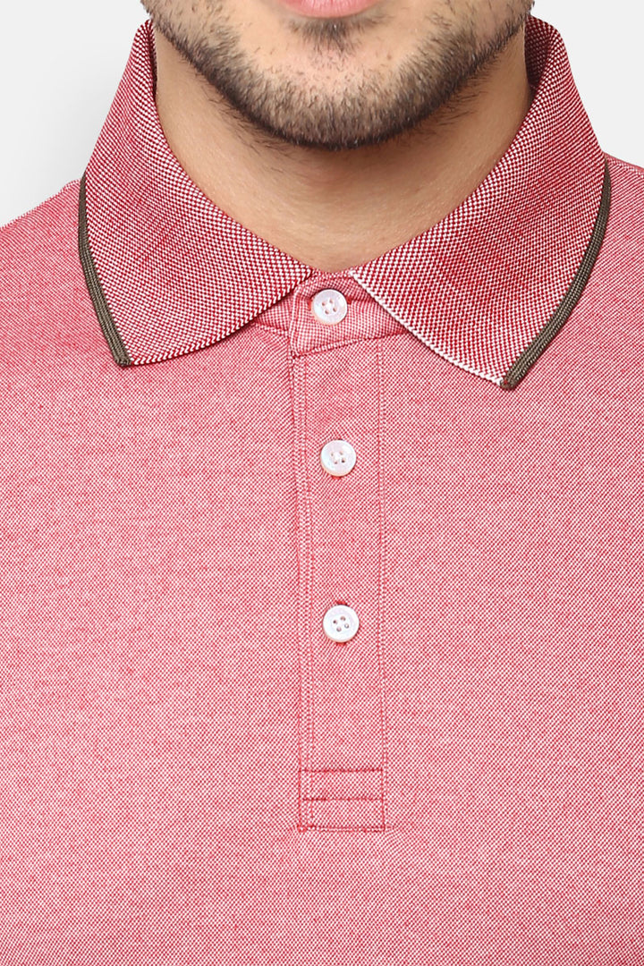 Men's Polo Collar T-Shirt - Red
