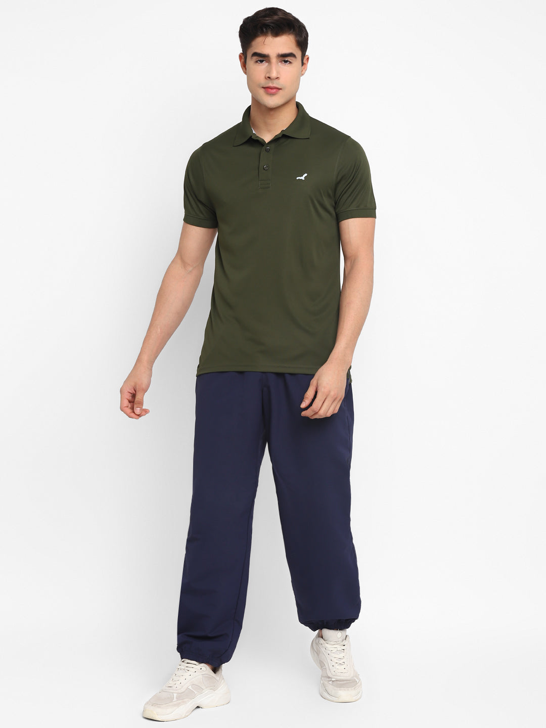 Kooltex Sports Polo T-Shirts For Men with Reflective Details - Dark Olive