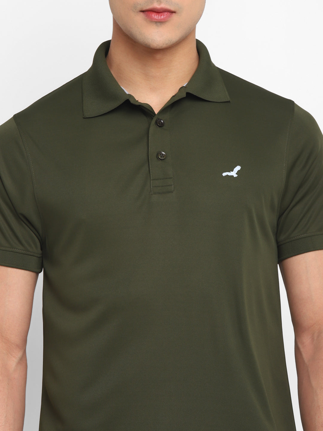 Kooltex Sports Polo T-Shirts For Men with Reflective Details - Dark Olive