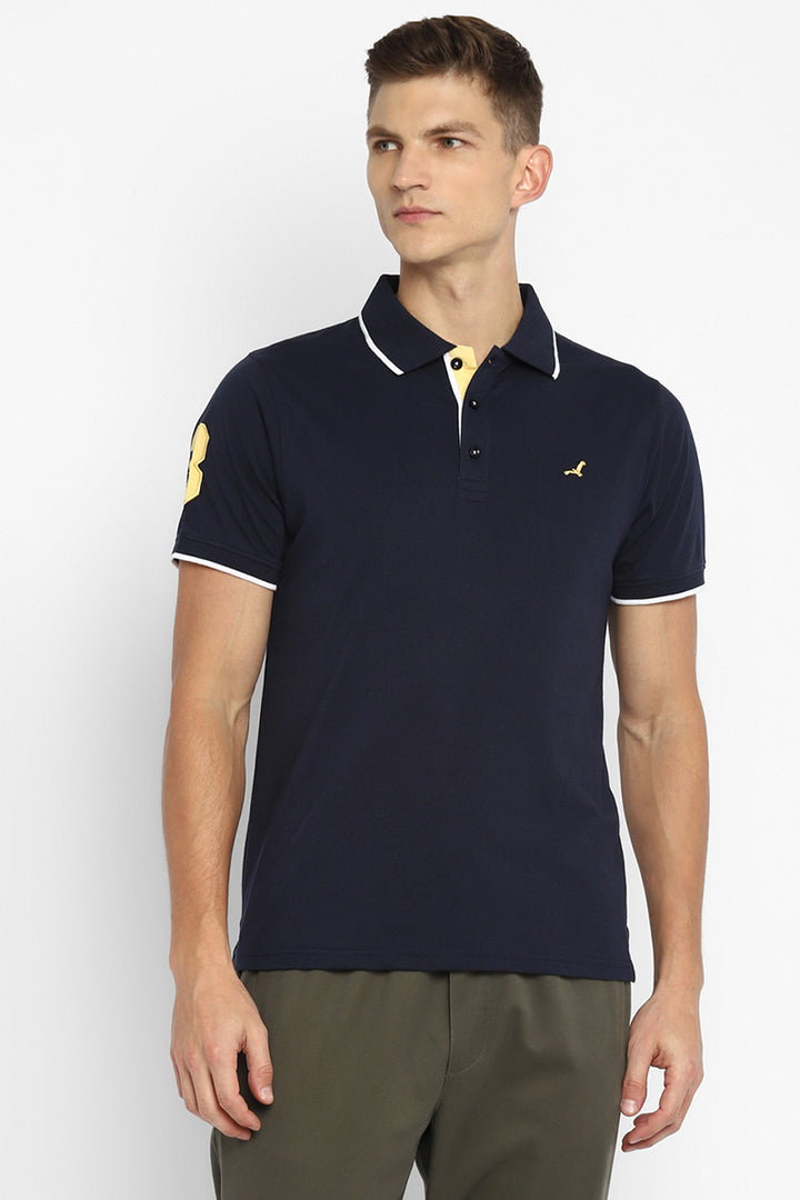 Polo Collar Half Sleeves T-Shirt for Men - Dark Navy