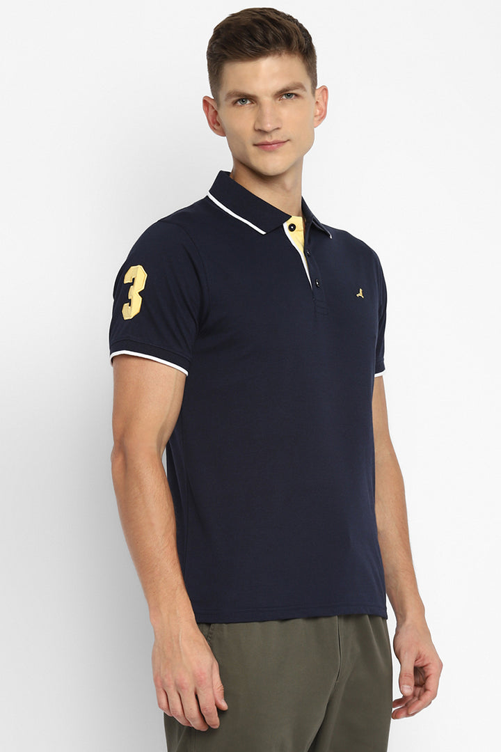 Polo Collar Half Sleeves T-Shirt for Men - Dark Navy