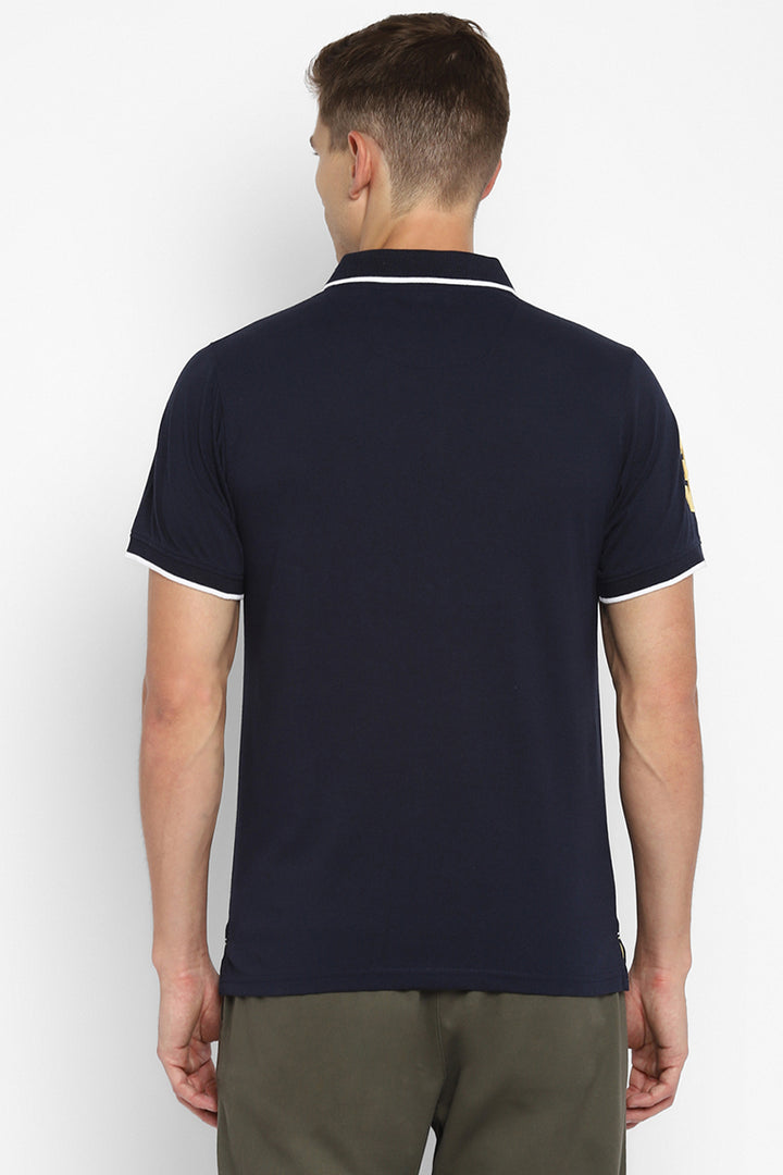 Polo Collar Half Sleeves T-Shirt for Men - Dark Navy