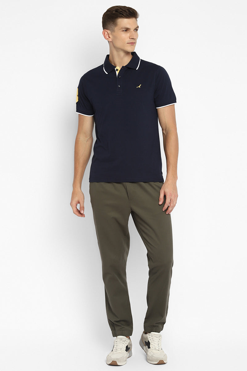 Polo Collar Half Sleeves T-Shirt for Men - Dark Navy