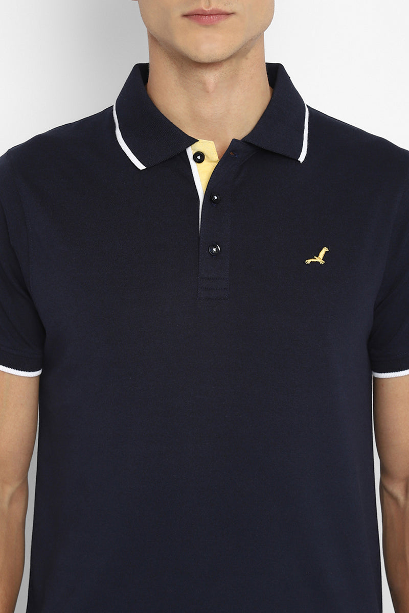 Polo Collar Half Sleeves T-Shirt for Men - Dark Navy