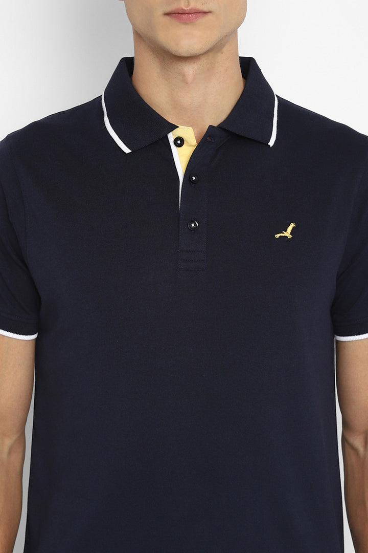 Polo Collar Half Sleeves T-Shirt for Men - Dark Navy
