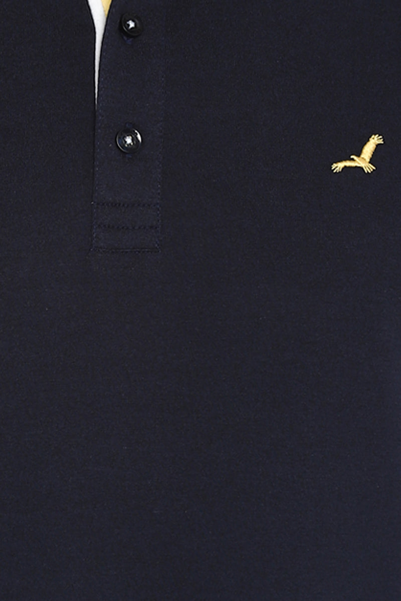 Polo Collar Half Sleeves T-Shirt for Men - Dark Navy
