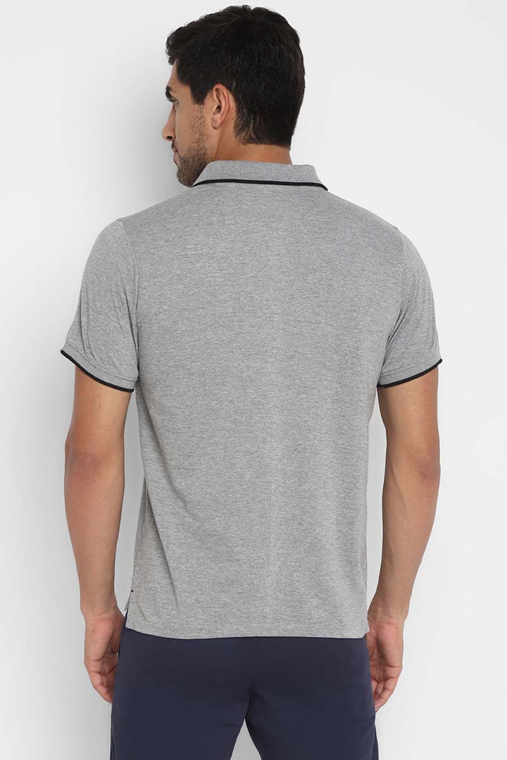 Polo Collar Half Sleeves T-Shirt for Men - Grey Melange