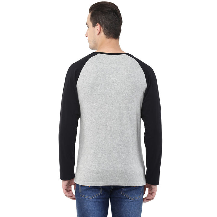 Men's Men's Cotton T-Shirt - Grey Melange & Black