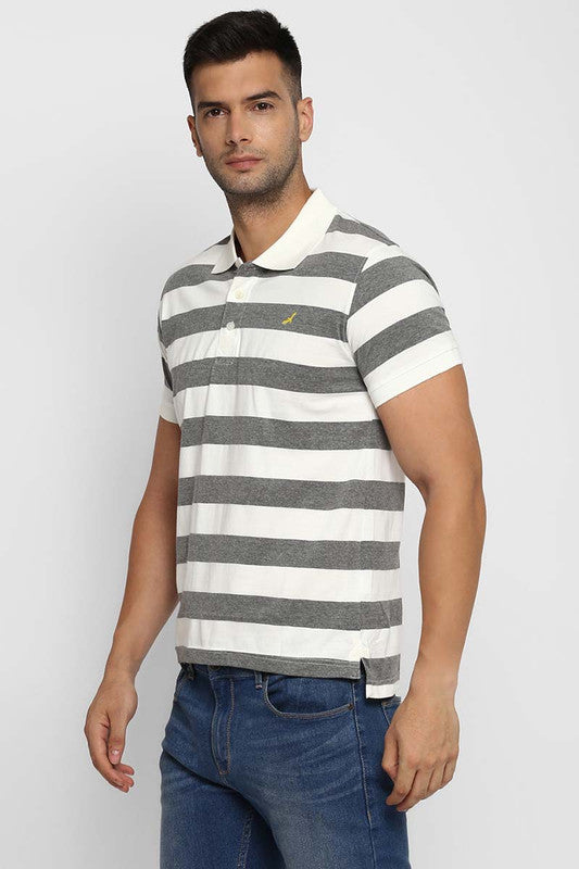 Men's Polo Half Sleeves Striped T-Shirt (Clearance No Exchange No Refund)
