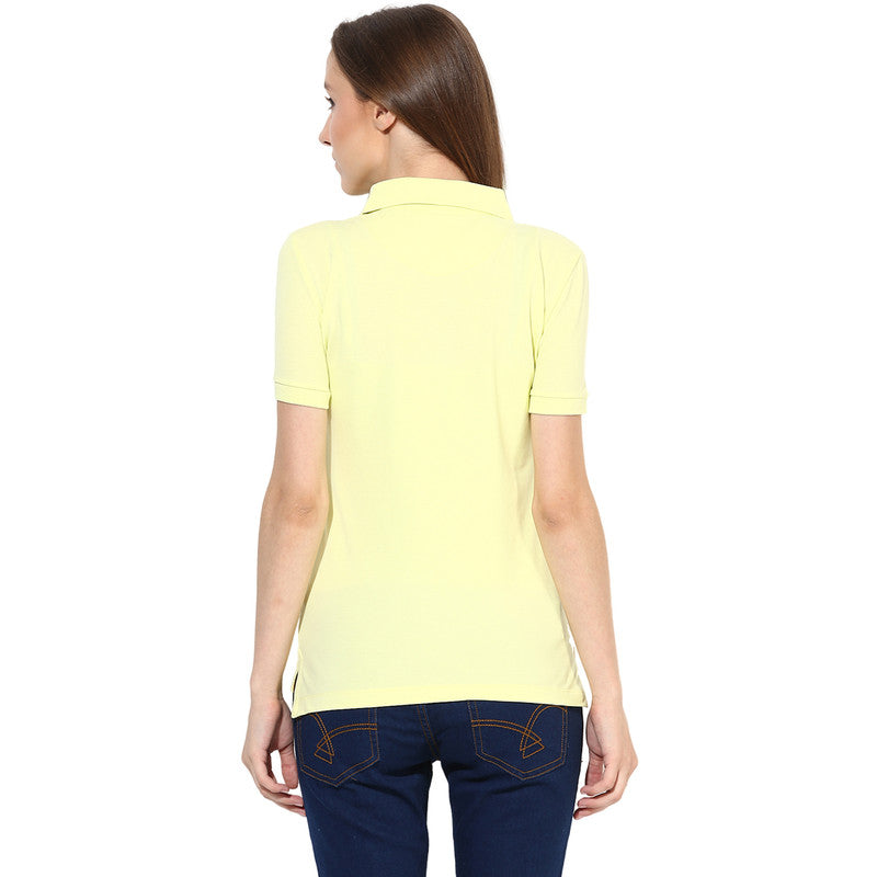 Womens Polo Collar T-Shirt - Yellow (No Exchange No Return)