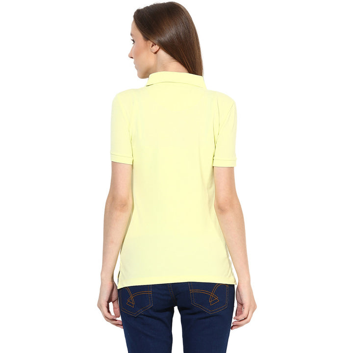 Womens Polo Collar T-Shirt - Yellow (No Exchange No Return)