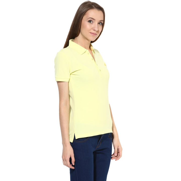 Womens Polo Collar T-Shirt - Yellow (No Exchange No Return)