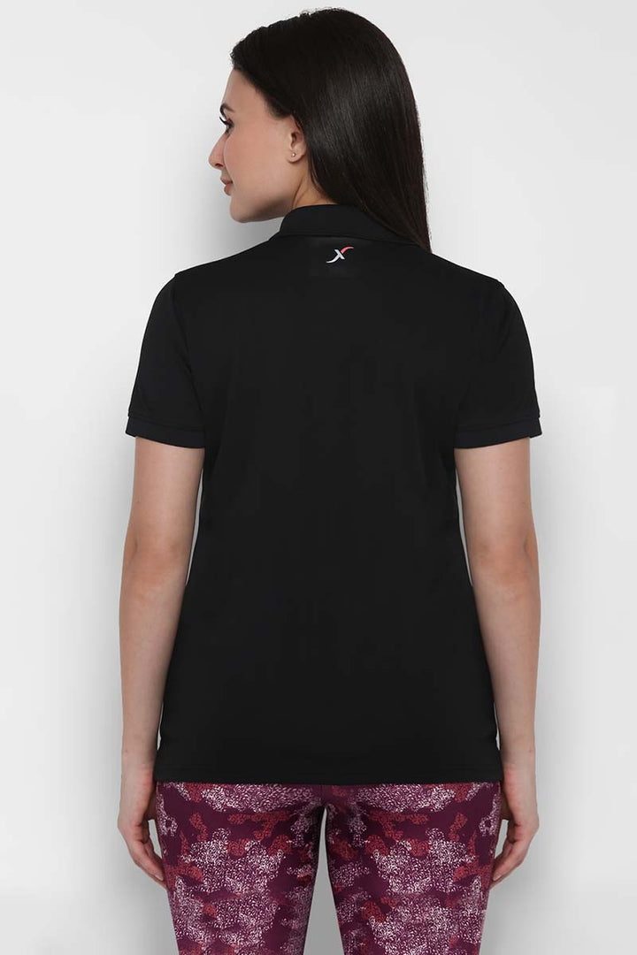 Polo Sports T-Shirt For Women with Moisture Wicking - Black