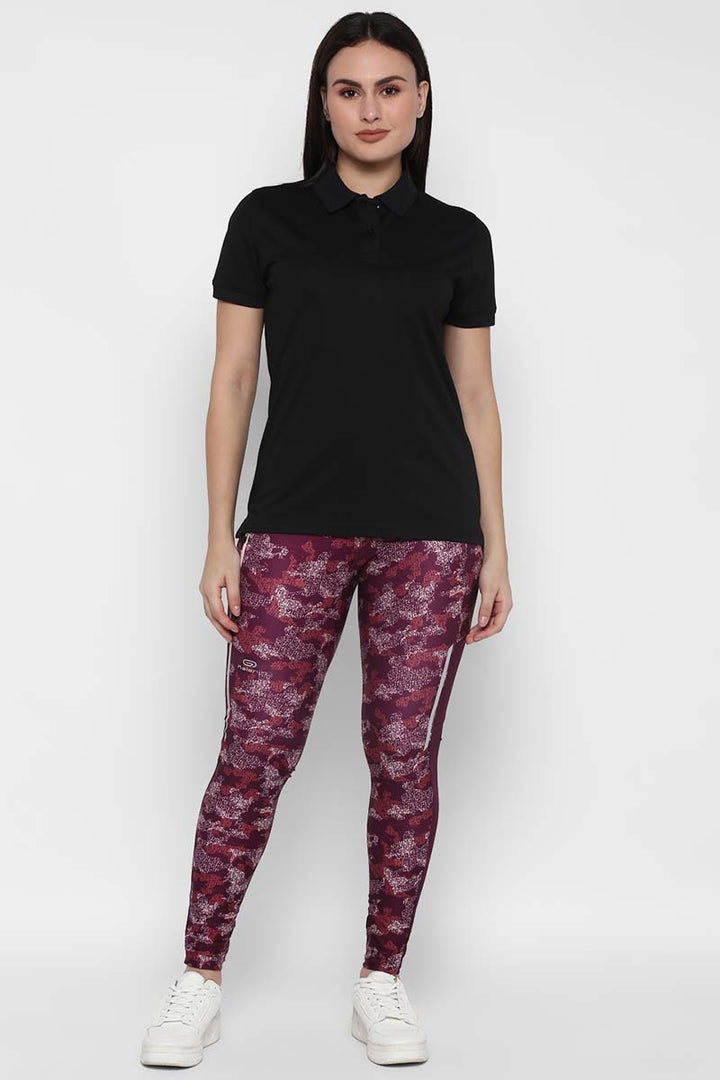 Polo Sports T-Shirt For Women with Moisture Wicking - Black