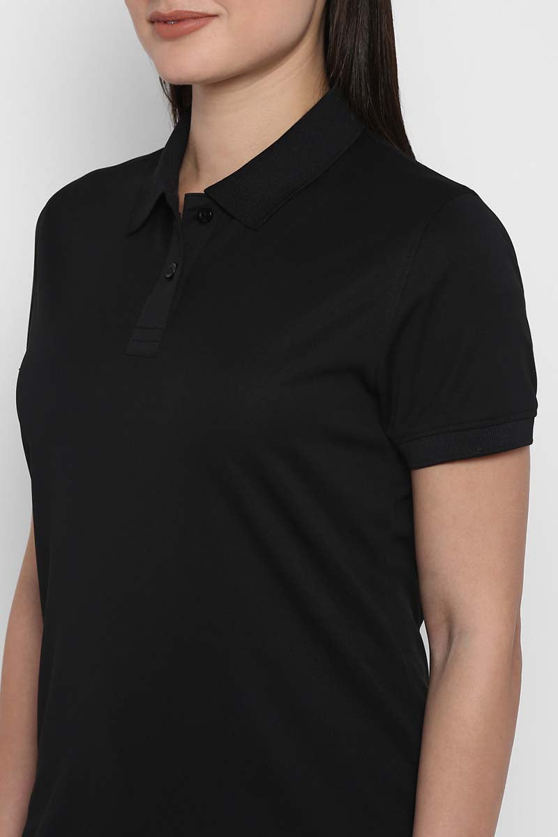 Polo Sports T-Shirt For Women with Moisture Wicking - Black