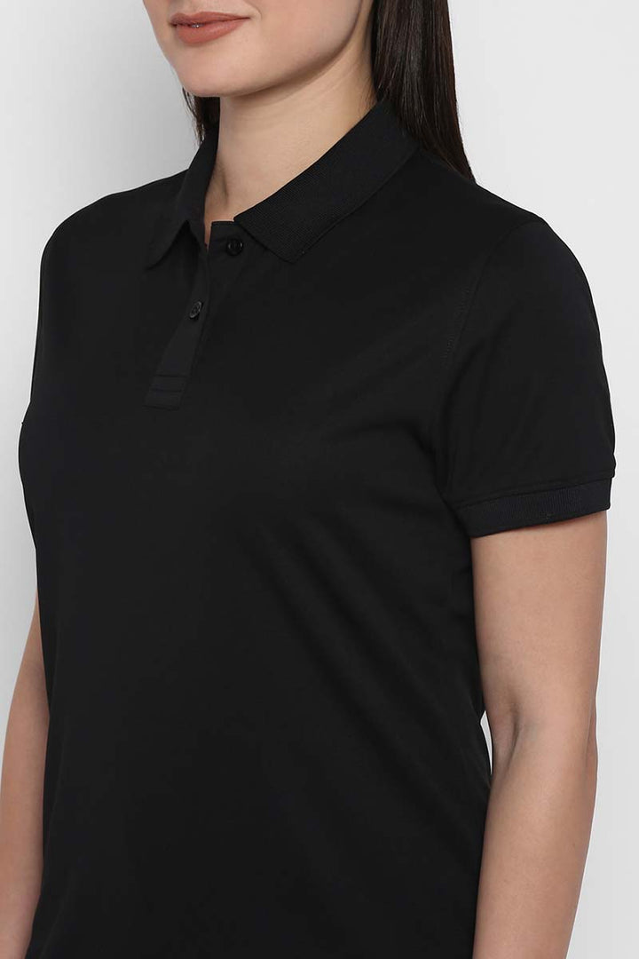 Polo Sports T-Shirt For Women with Moisture Wicking - Black