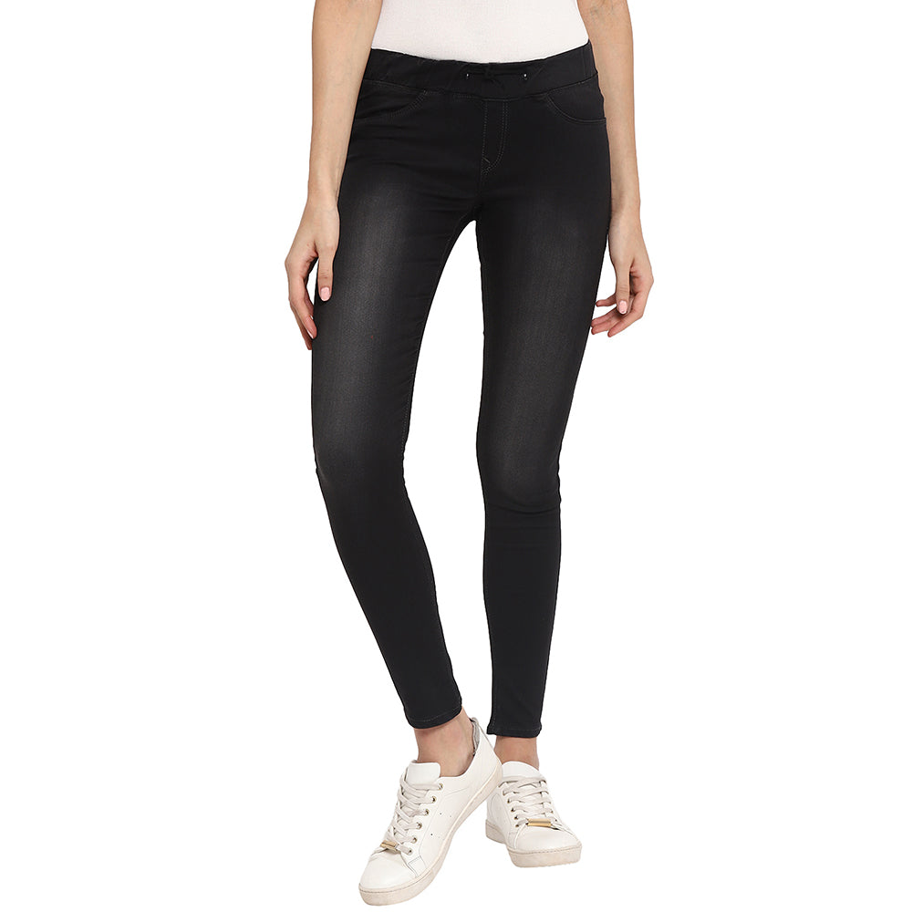 Buy Jannon Slim Fit Denim for Women & Girl with 5 Button (Black, 28) at  Amazon.in