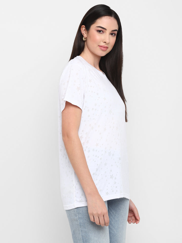 Women's V-Neck T-Shirt Boyfriend Fit - Off White