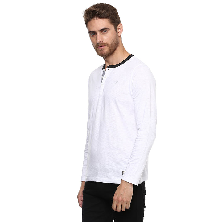 Men's Henley T-Shirt - White (No Exchange No Return)