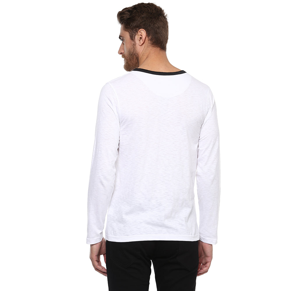 Men's Henley T-Shirt - White (No Exchange No Return)