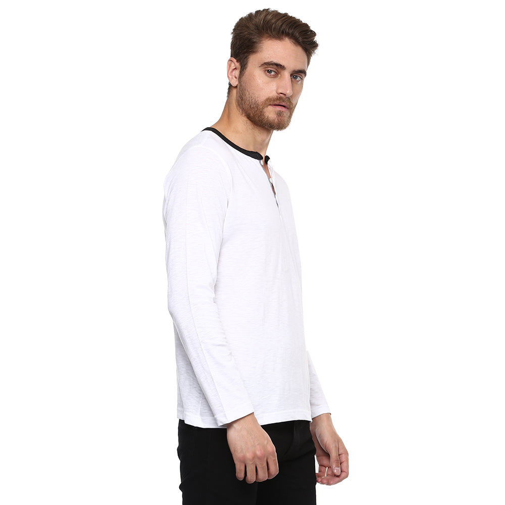 Men's Henley T-Shirt - White (No Exchange No Return)