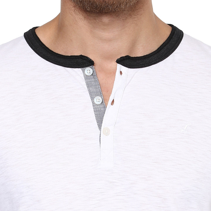 Men's Henley T-Shirt - White (No Exchange No Return)