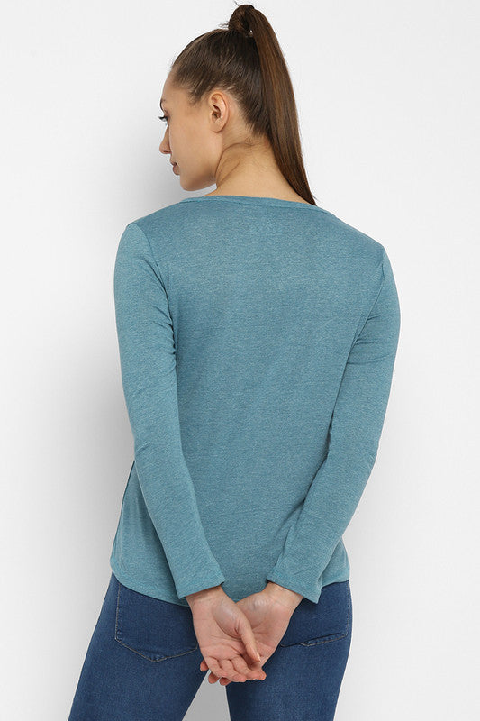 Women's Full Sleeves Henley Top - (Clearance No Exchange No Refund)