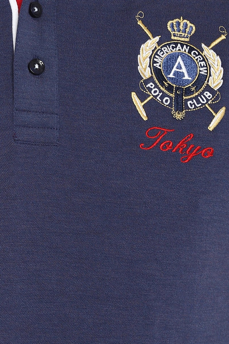 Polo Full Sleeves T-Shirt for Men - Blue