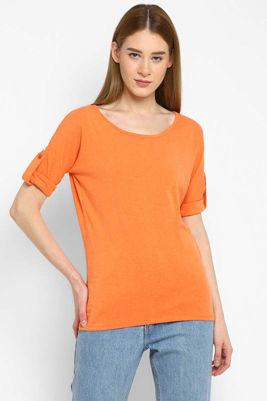 Cotton Lycra Women's Round Neck 3/4th Sleeves Top (CLEARANCE SALE NO EXCHANGE NO RETURN)